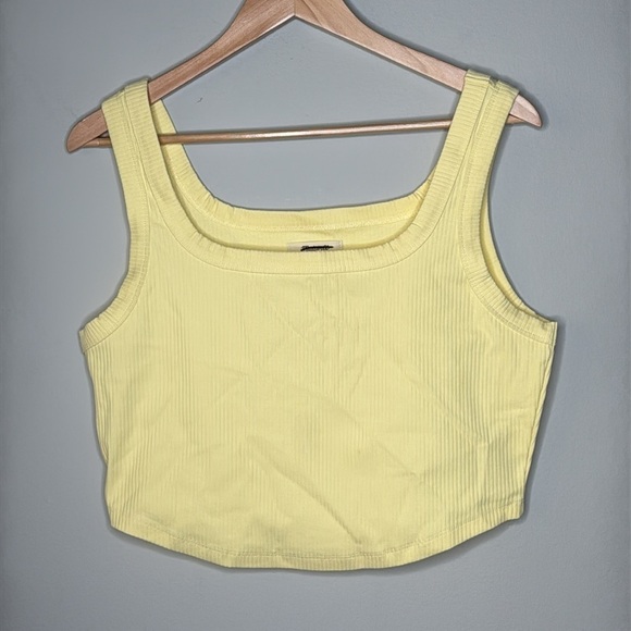 Madewell The Tailored Crop Tank in Sleekhold in Candlelight (yellow) Size XL NWT - Picture 2 of 7